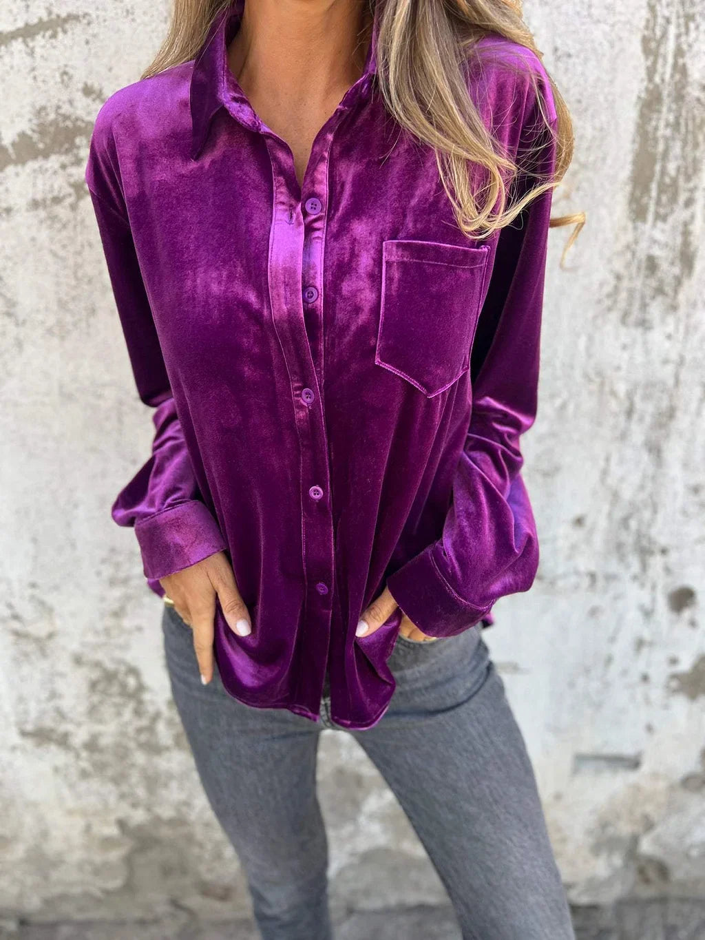 VIOLET | velvet blouse