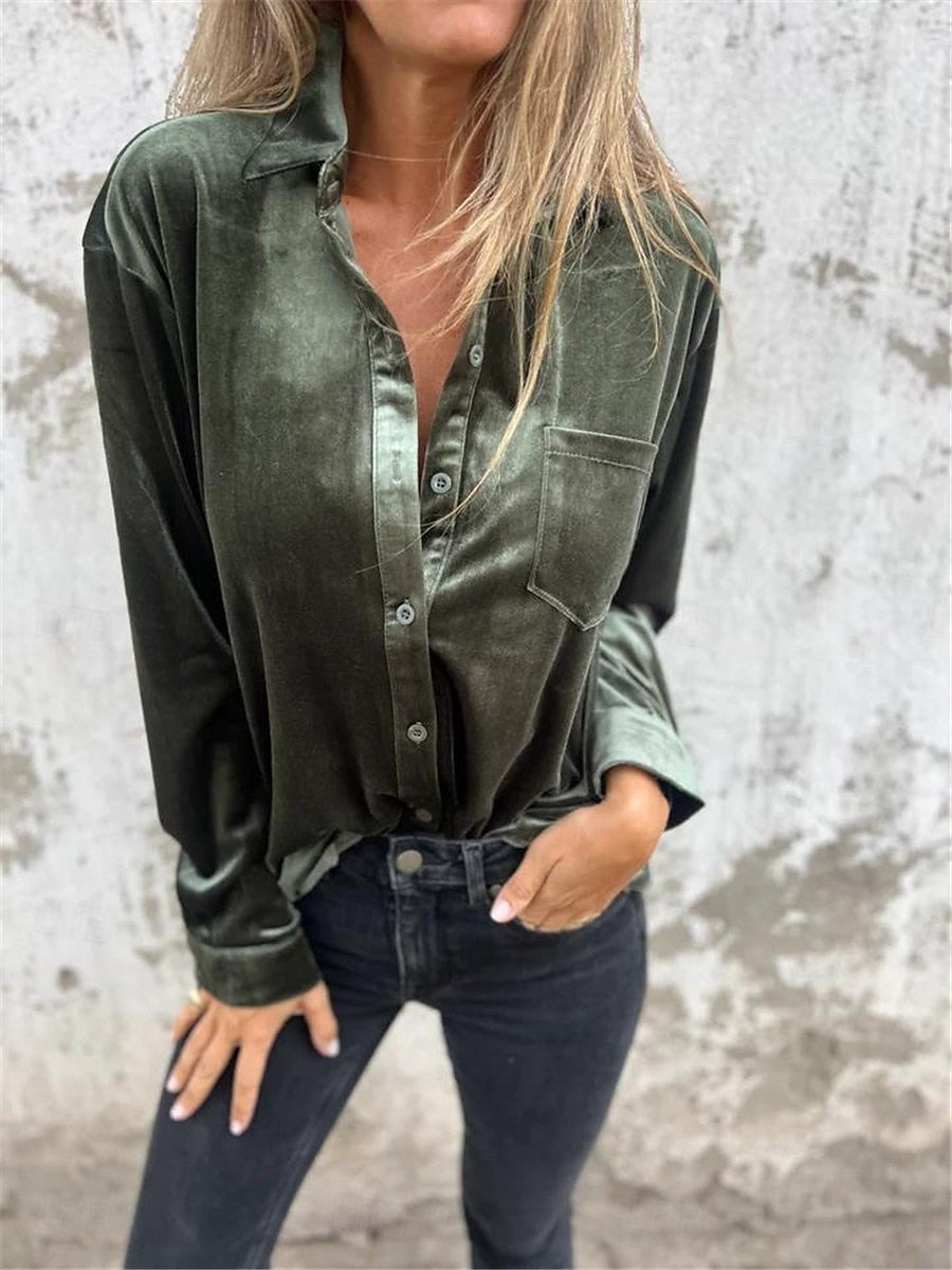 VIOLET | velvet blouse